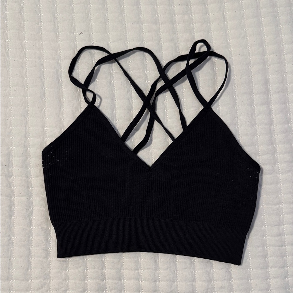 Aerie Ribbed Dark Bralette